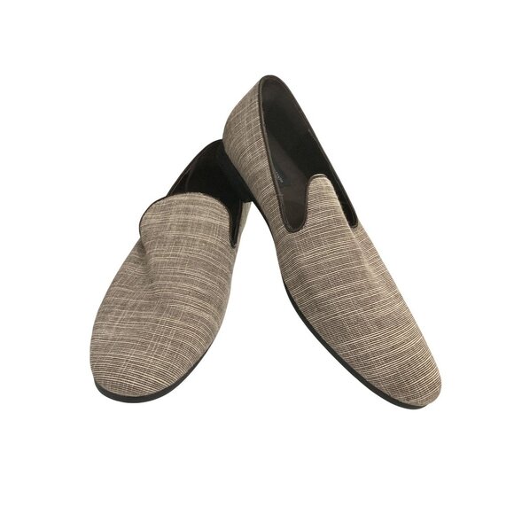 Giorgio Brutini Mens size 12M Beige Brown Fabric Upper Slip-On Loafers shoes - Picture 1 of 8